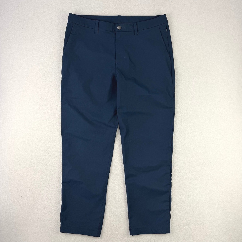 Lululemon ABC 5-Pocket Classic Fit Pants Mens 34 Navy Blue Warpstreme Office